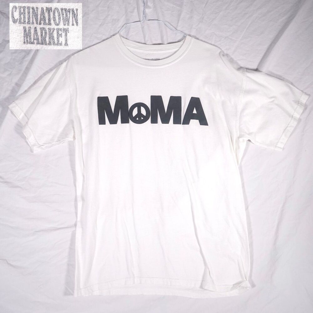 Chinatown Market x MoMA Graphic T-Shirt Spellout Collab White Mens Large RARE